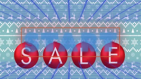 Animation-of-start-and-sale-text-over-christmas-pattern-background