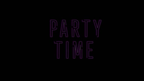 Animation-of-party-time-text-over-black-background