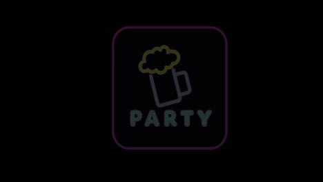 Animation-Von-Partytext-Auf-Schwarzem-Hintergrund
