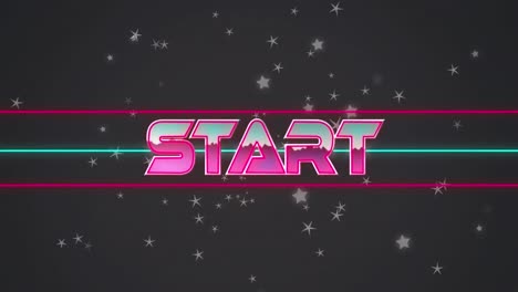 Animation-of-start-text-over-geometrical-moving-shapes-and-stars