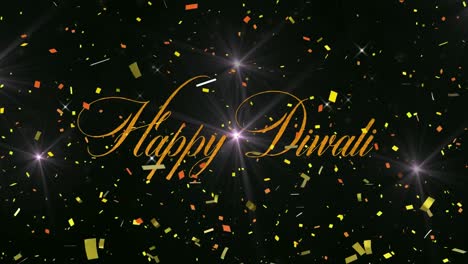 Animation-of-happy-diwali-over-confetti-on-black-background