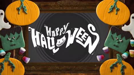 Animation-of-pumpkin-frame-over-happy-halloween-in-background