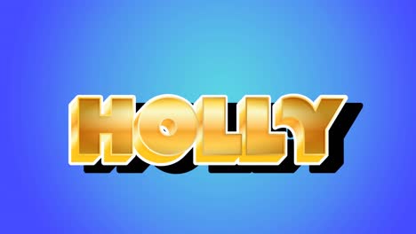 Animation-of-christmas-holly-text-over-blue-background
