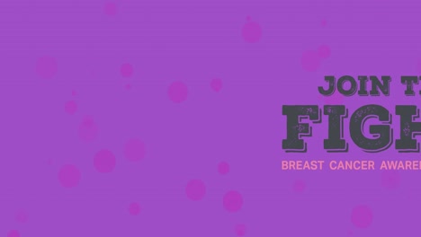 Animation-of-breast-cancer-awareness-text-with-light-spots-on-purple-background
