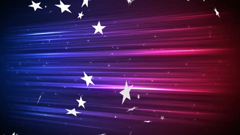 Animation-of-stars-falling-over-blue-and-pink-background