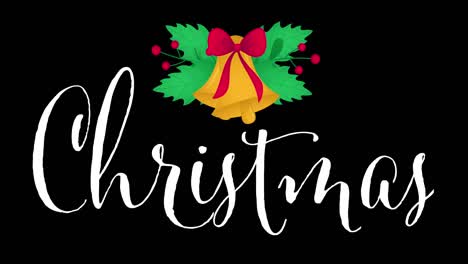 Animation-of-christmas-text-with-christmas-bells-on-black-background