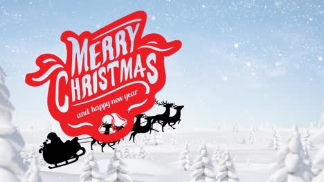 Animation-Von-Frohen-Weihnachten-Und-Einem-Guten-Rutsch-Ins-Neue-Jahr-Und-Weihnachtsmannschlitten-über-Der-Winterlandschaft