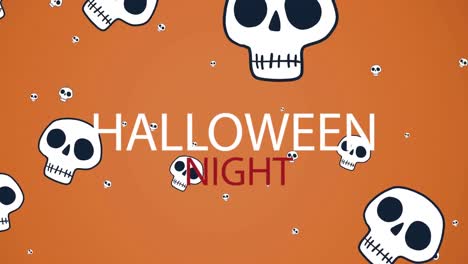 Animation-of-halloween-night-text-over-skulls