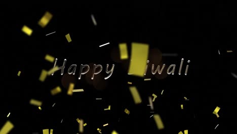 Animation-of-confetti-and-happy-diwali-over-black-background