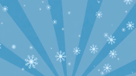 Animation-of-christmas-snowflakes-falling-on-light-blue-background