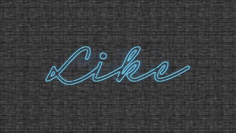 Digital-animation-of-neon-blue-like-text-banner-against-textured-grey-background