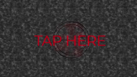 Digitale-Animation-Eines-Neonroten-„Tap-Here“-Textbanners-Vor-Strukturiertem-Grauem-Hintergrund