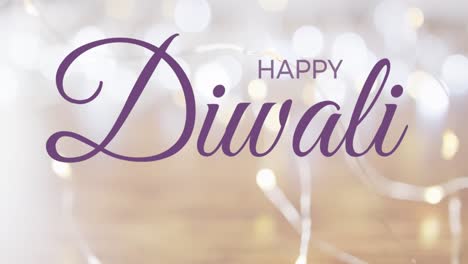 Animation-of-happy-diwali-text-over-lights-on-blurred-background