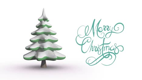 Animation-of-merry-christmas-text-over-fir-tree