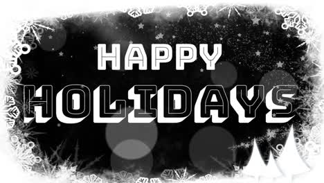 Animation-of-happy-holidays-text-at-christmas-over-snow-falling