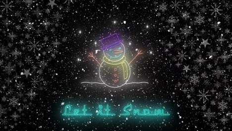 Animation-Des-Texts-„Lass-Es-Schneien“-Zu-Weihnachten-über-Schneemann-Und-Fallendem-Schnee