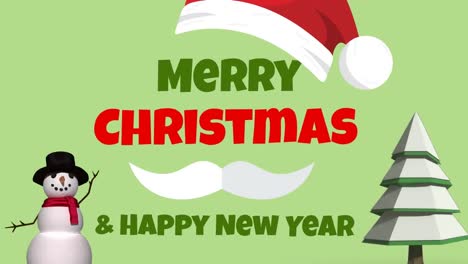 Animation-of-merry-christmas-and-happy-new-year-text-over-santa-hat