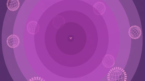 Animation-of-breast-cancer-awareness-text-over-pink-circles-and-globes