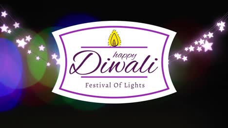 Animation-Von-Fröhlichem-Diwali-Text-über-Sternen-Auf-Schwarzem-Hintergrund