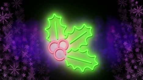 Animation-Von-Blättern-Zu-Weihnachten-über-Einer-Winterlandschaft