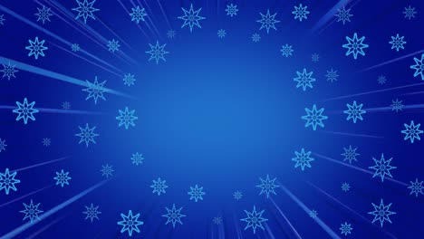 Animation-Von-Schnee,-Der-Zu-Weihnachten-Auf-Blauem-Hintergrund-Fällt