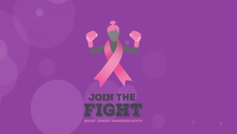Animation-of-breast-cancer-awareness-text-on-purple-background