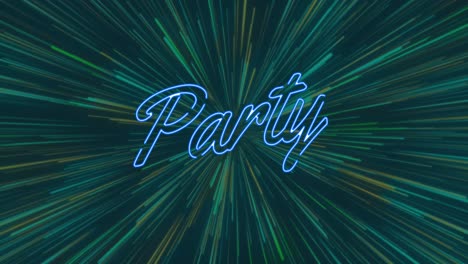 Animation-of-party-text-over-light-trails