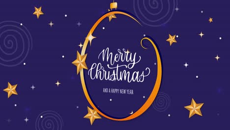 Animation-of-christmas-greetings-text-with-christmas-decoration-and-stars