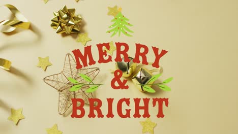 Animation-of-merry-christmas-text-over-decorations