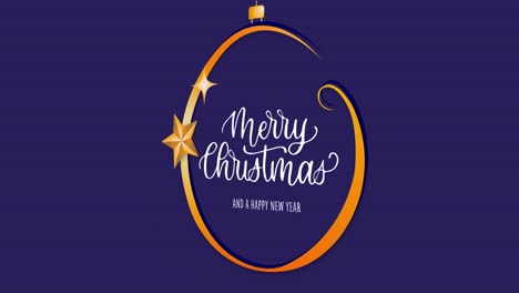 Animation-of-christmas-greetings-text-with-christmas-decoration-on-purple-background