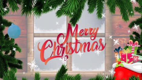 Animation-Des-Textes-„Frohe-Weihnachten“-über-Tannenbaum-Und-Fenster