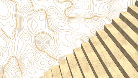 Animation-Von-Goldenen-Linien,-Die-Sich-über-Die-Treppe-Bewegen