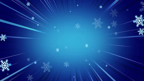 Animation-Von-Schnee,-Der-Zu-Weihnachten-Auf-Blauen-Hintergrund-Fällt