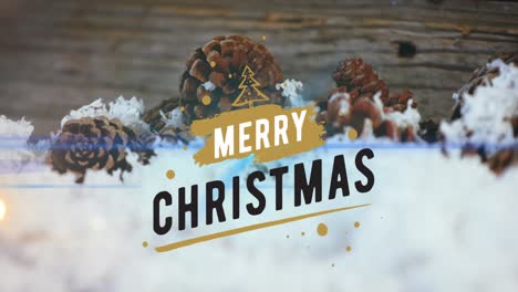 Animation-of-merry-christmas-text-over-christmas-cone