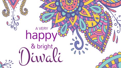 Animación-Del-Texto-Feliz-De-Diwali-Sobre-Un-Patrón-Tradicional-Indio