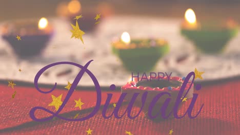 Animation-of-happy-diwali-text-over-traditional-candles