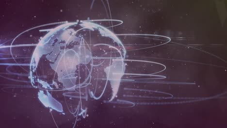 Animation-Des-Globus-Mit-Netzwerk-Von-Verbindungen-über-Bergen