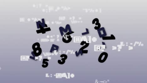 Animation-Der-Verarbeitung-Von-Zahlen-Und-Symbolen-Auf-Grauem-Hintergrund