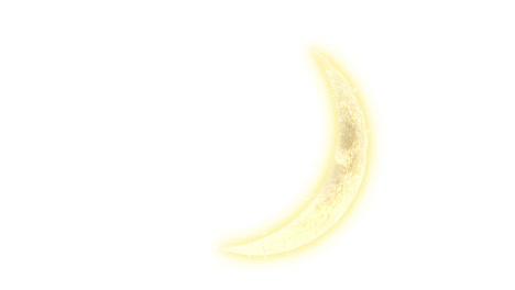 Animation-of-snow-falling-over-crescent-moon-on-white-background