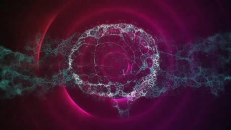 Animation-of-digital-brain-over-trails-and-red-circles