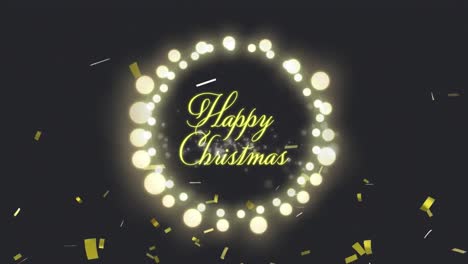 Animation-of-christmas-greetings-over-fairy-lights-decoration-and-confetti-falling-in-background