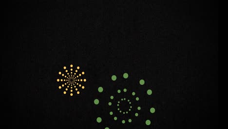 Animation-of-happy-new-year-text-and-multi-coloured-fireworks-exploding-on-black-background