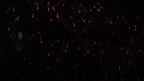 Animation-Von-Frohen-Neujahrsgrüßen-über-Dekoration-Und-Feuerwerk-Im-Hintergrund