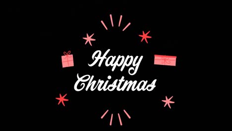 Animation-of-happy-christmas-text-on-black-background