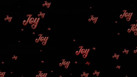 Animation-of-joy-text-in-repetition-at-christmas-on-black-background