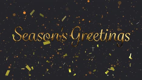 Animation-of-christmas-greetings-over-confetti-falling-in-background