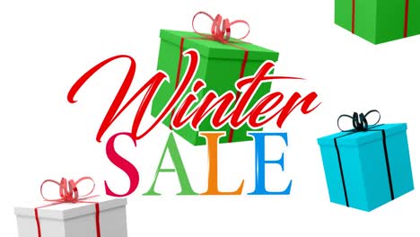 Animation-of-winter-sale-text-over-presents-falling-at-christmas