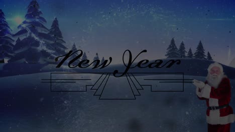 Animation-Von-Frohen-Neujahrsgrüßen-über-Dekoration-Und-Weihnachtsmann-Und-Winter
