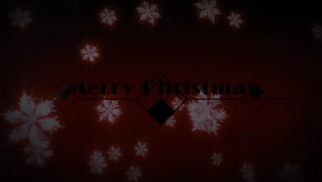 Animation-of-christmas-greetings-over-decoration-and-snow-falling-in-background