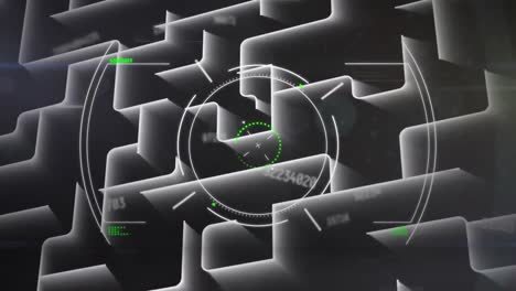 Animation-Des-Scope-Scannens-Und-Der-Zahlenverarbeitung-über-Dem-Labyrinth